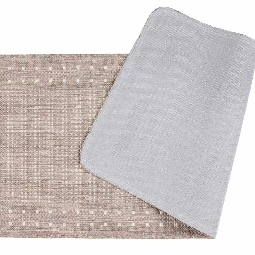 Küchenläufer Bordüre Taupe