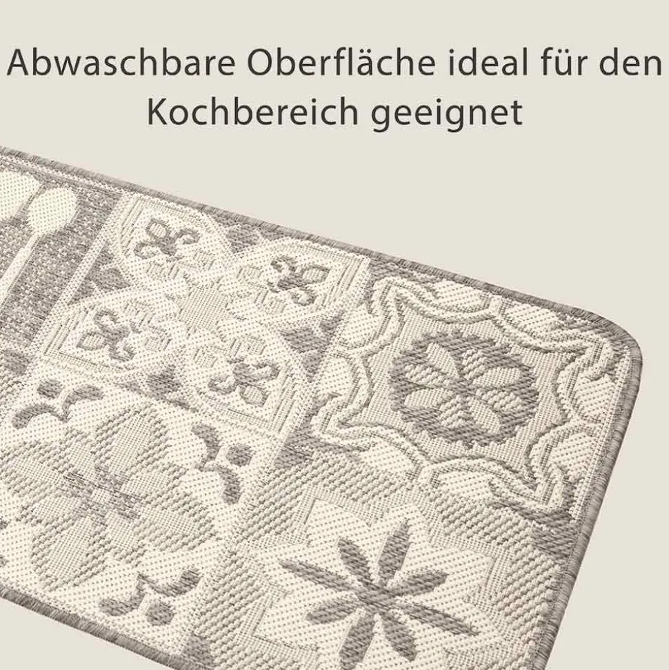 Küchenläufer Kacheln Grau