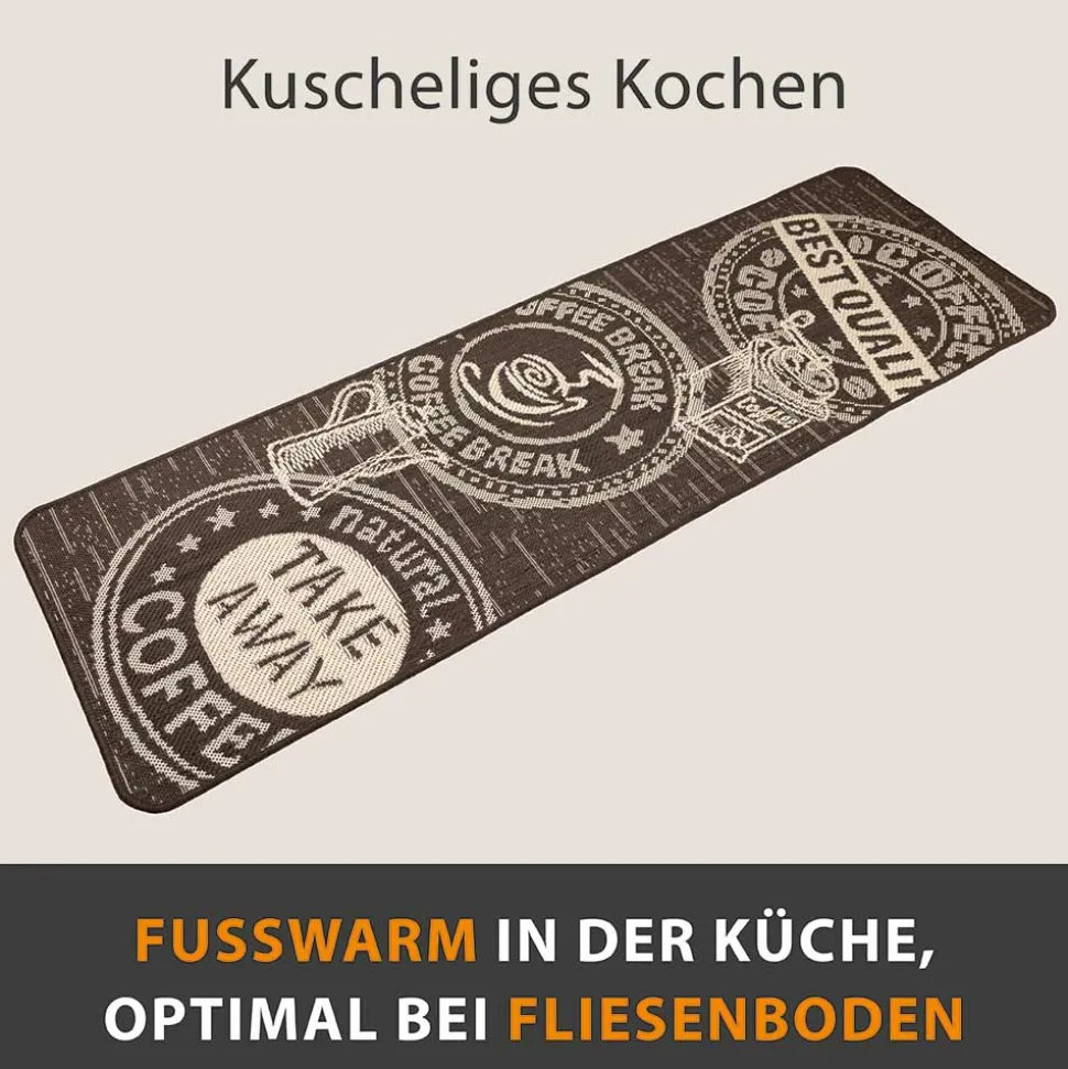 Küchenläufer Kacheln Silber