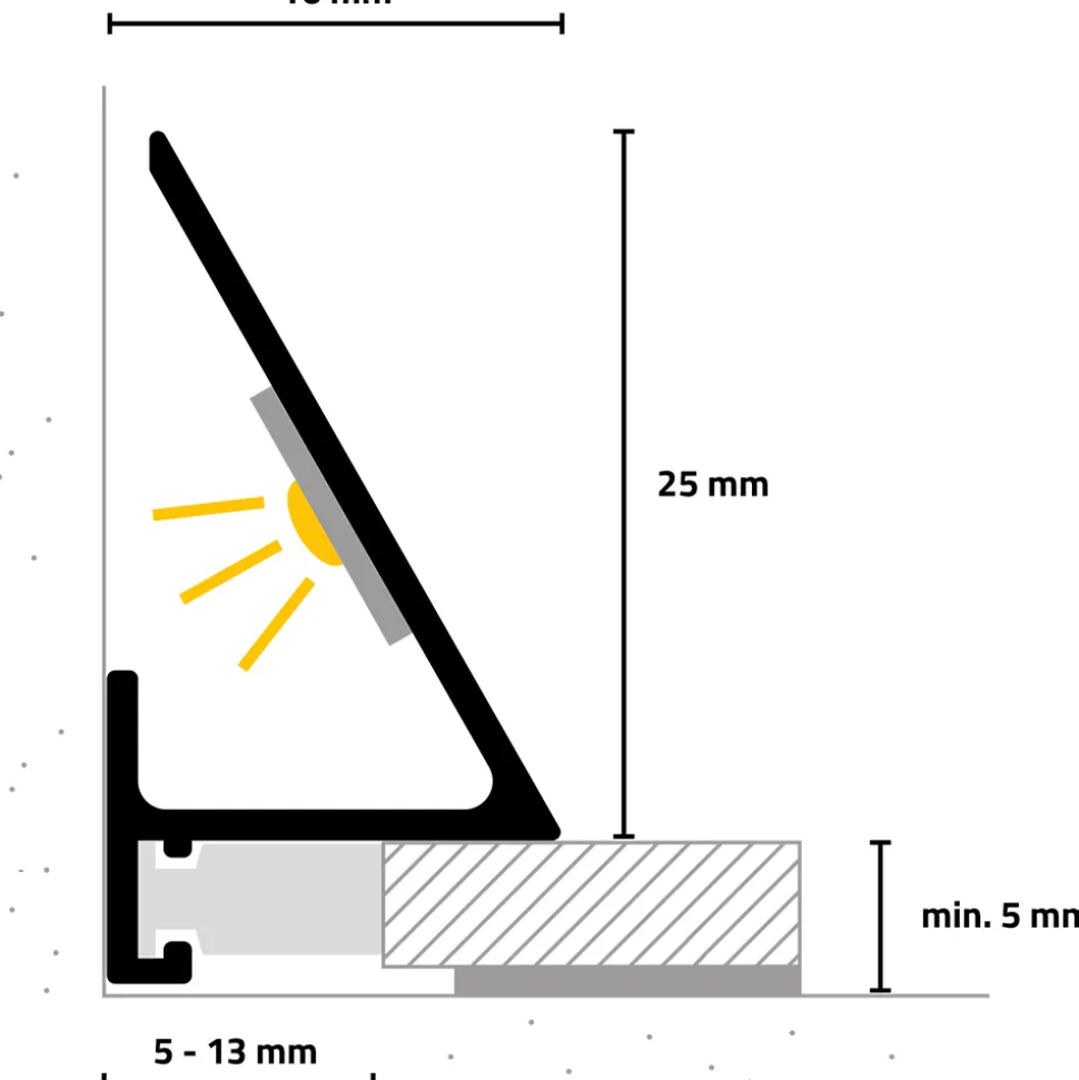 Minileiste Sockelprofil LED SLED 16X5