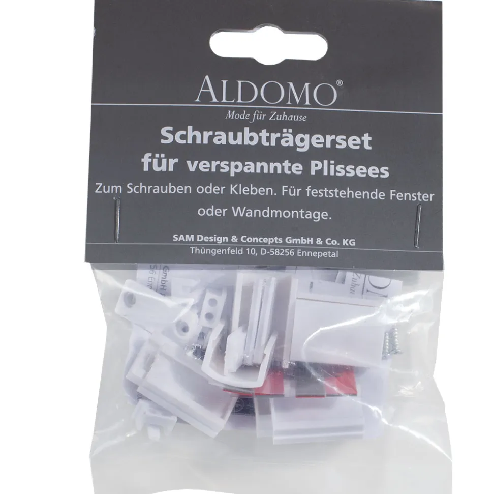 Schraub-/Klebeträgerset für verspannte Plissees