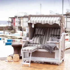 Strandkorb Tinnum 2,5er gestreift