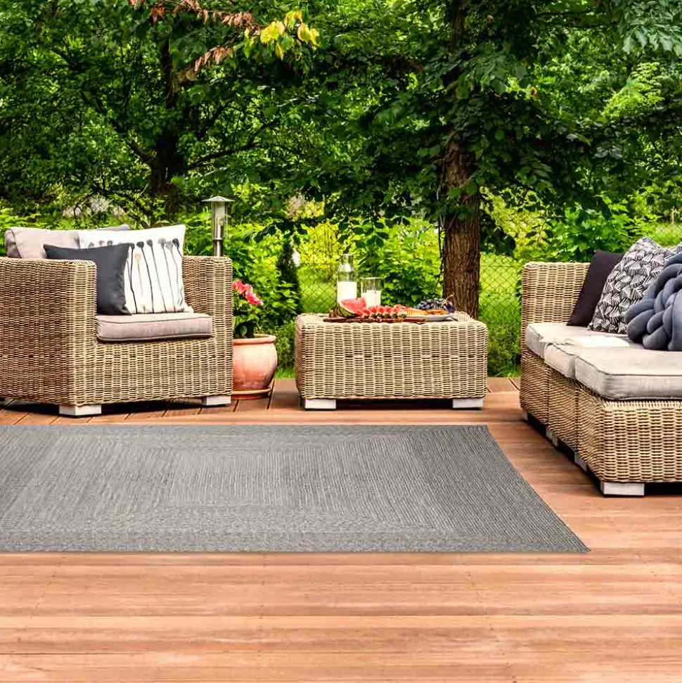 Teppich Outdoor Silber