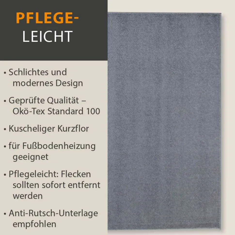 Teppich Palma Uni Kurzflor
