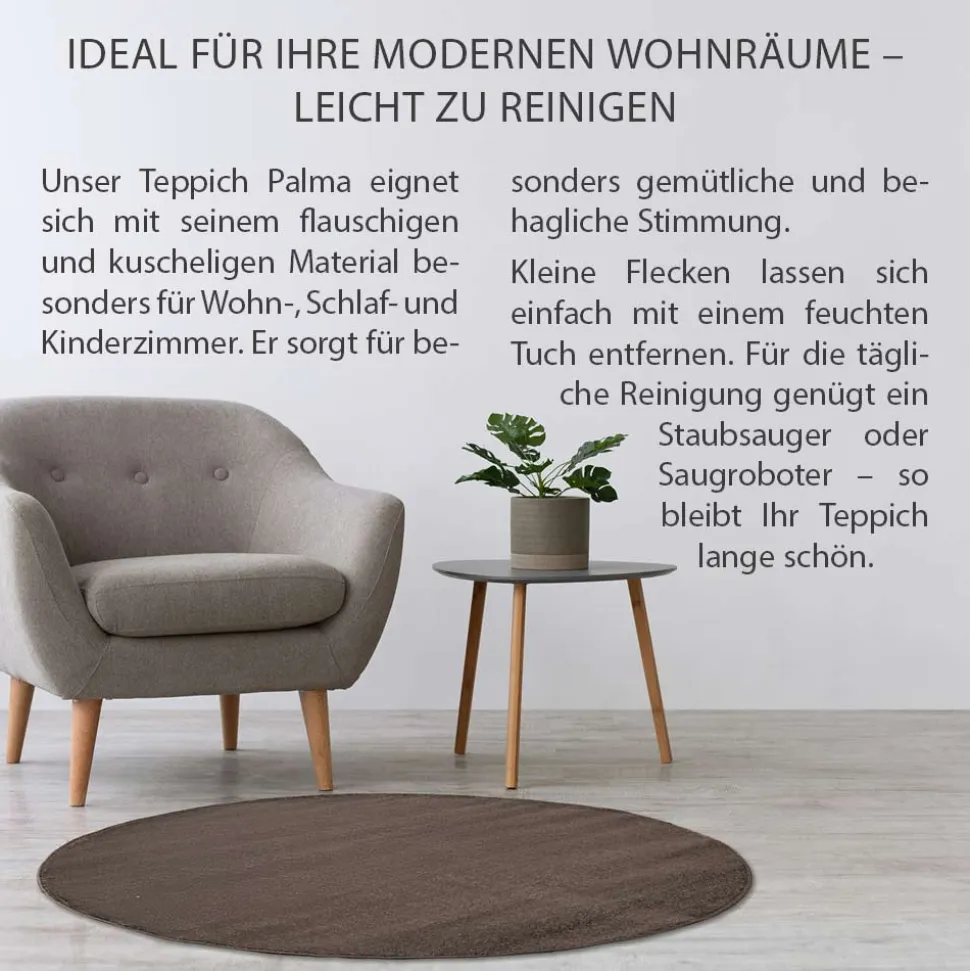 Teppich Palma Uni Kurzflor