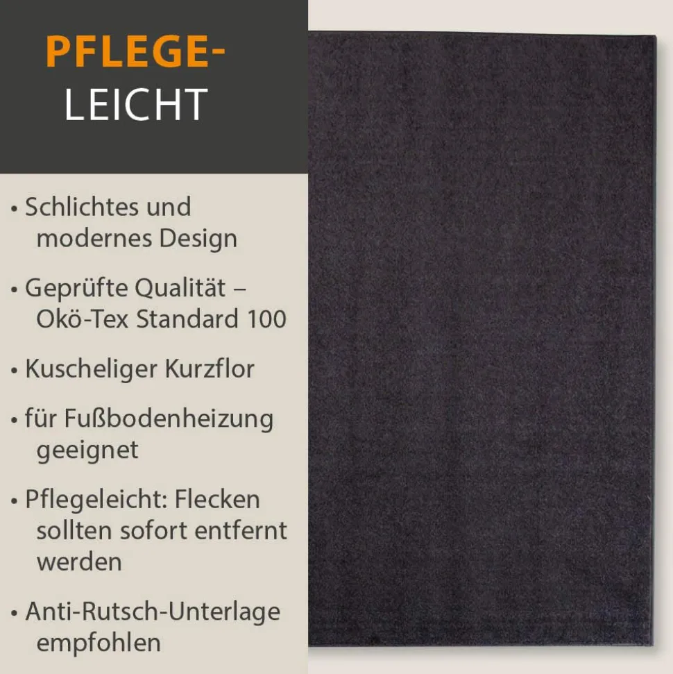 Teppich Palma Uni Kurzflor