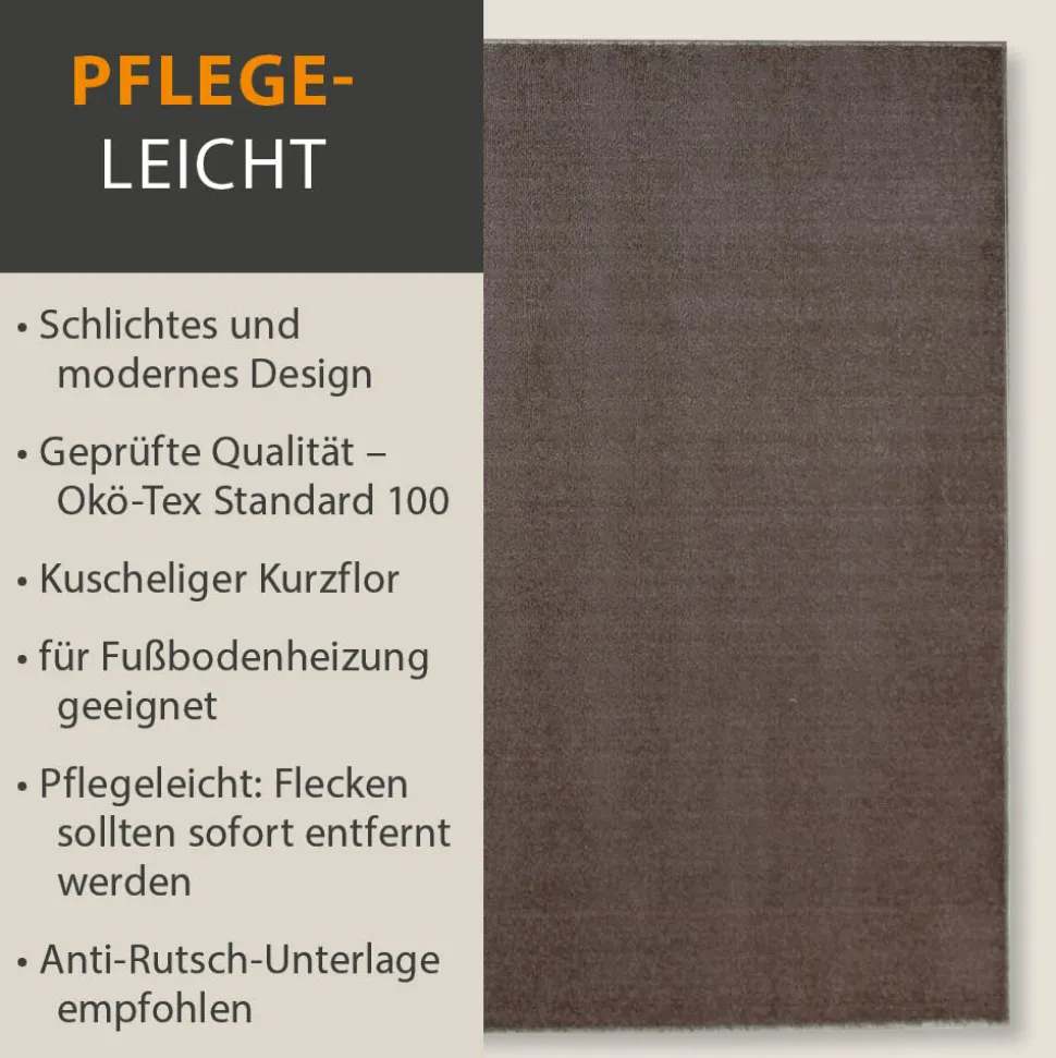 Teppich Palma Uni Kurzflor