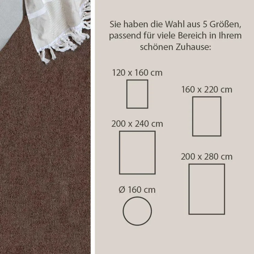 Teppich Palma Uni Kurzflor